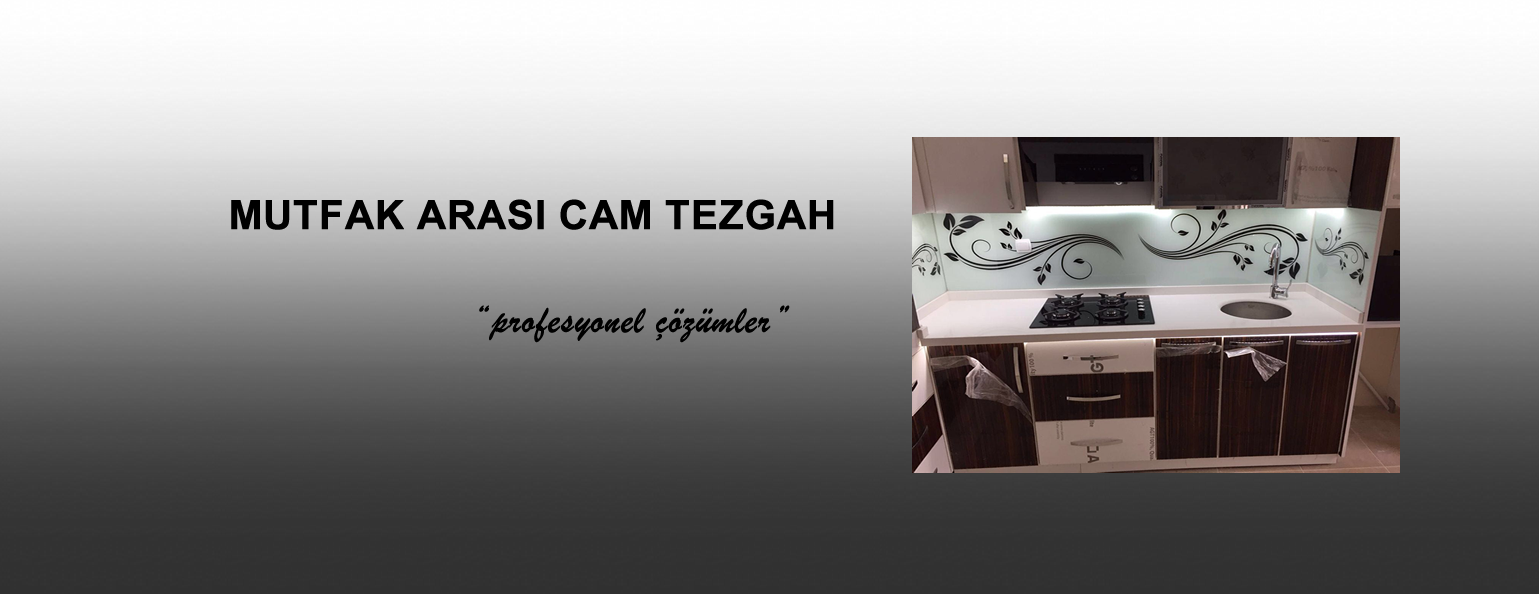 Mutfak Arası Cam Tezgah